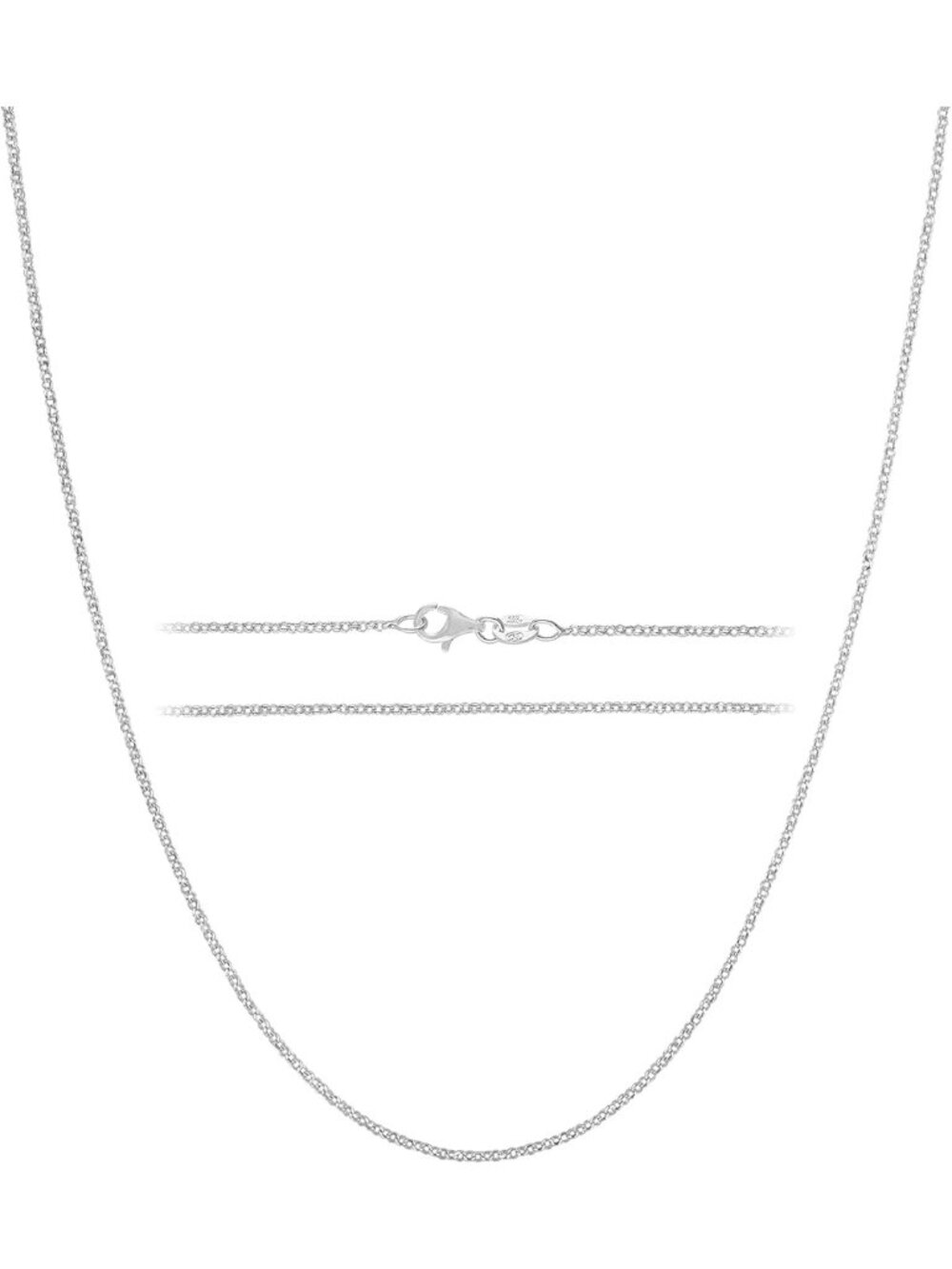 925 Sterling Silver Diamond Cut Cable Chain Necklace for Women - 1.6mm Elegant
